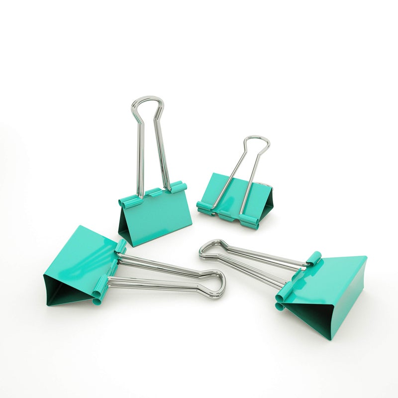 Nctinystore Binder Clips Small Metal Clamp 0.75 inch / 19 mm (Light-Green, 40-PCS) - Image 1